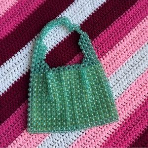 VTG 1960s Delill Beaded Mini Bag Green